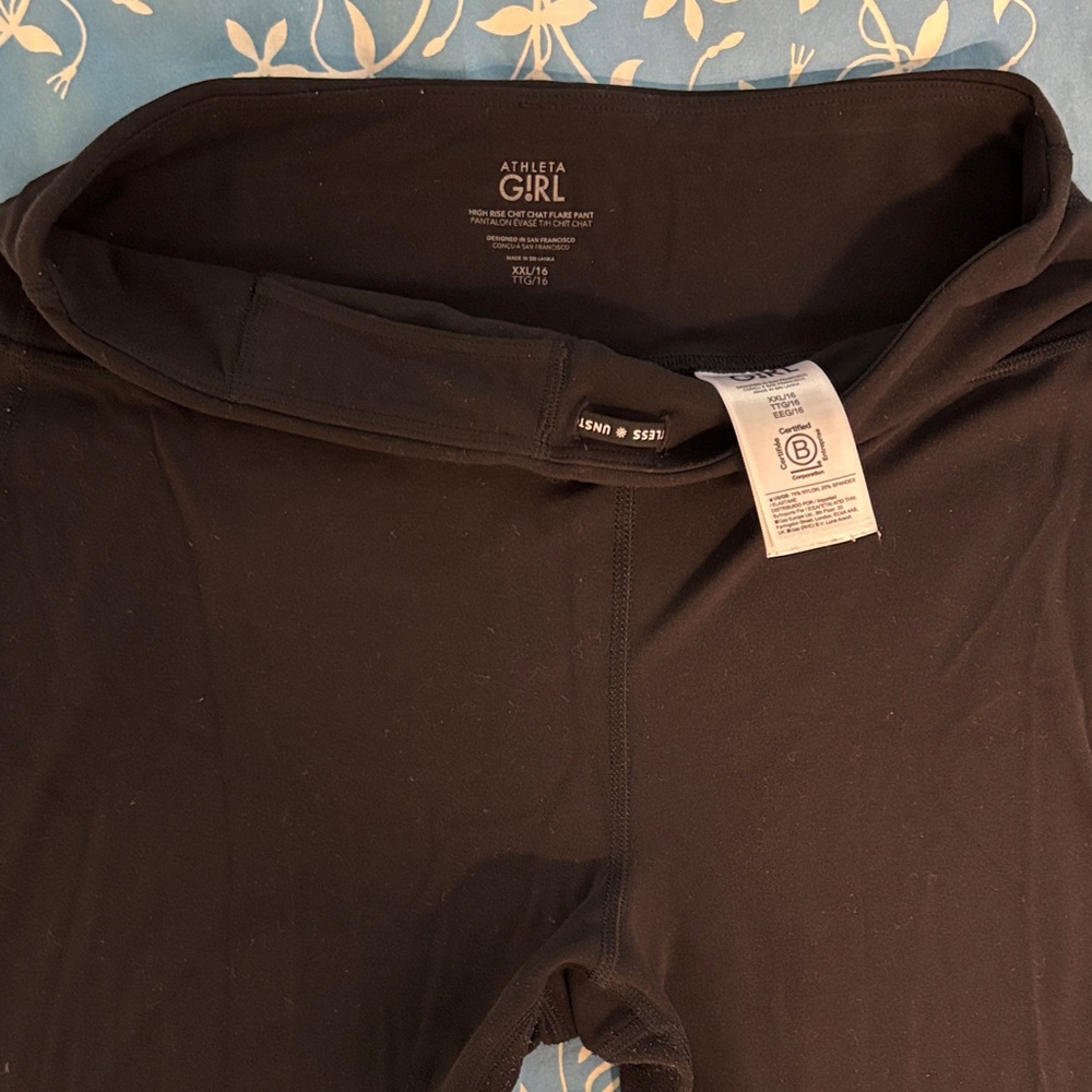 Athleta Girl Black Chit Chat Flare Leggings Size XXL 16
